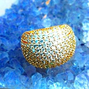 Cubic Zirconia 14k Gold Plated Ring.